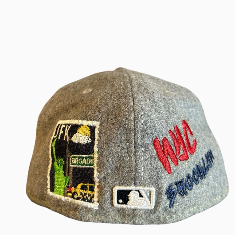 New Era 59FIFTY New York Yankees Fitted Cap 7 3/8 NYC Brooklyn JKF Patches